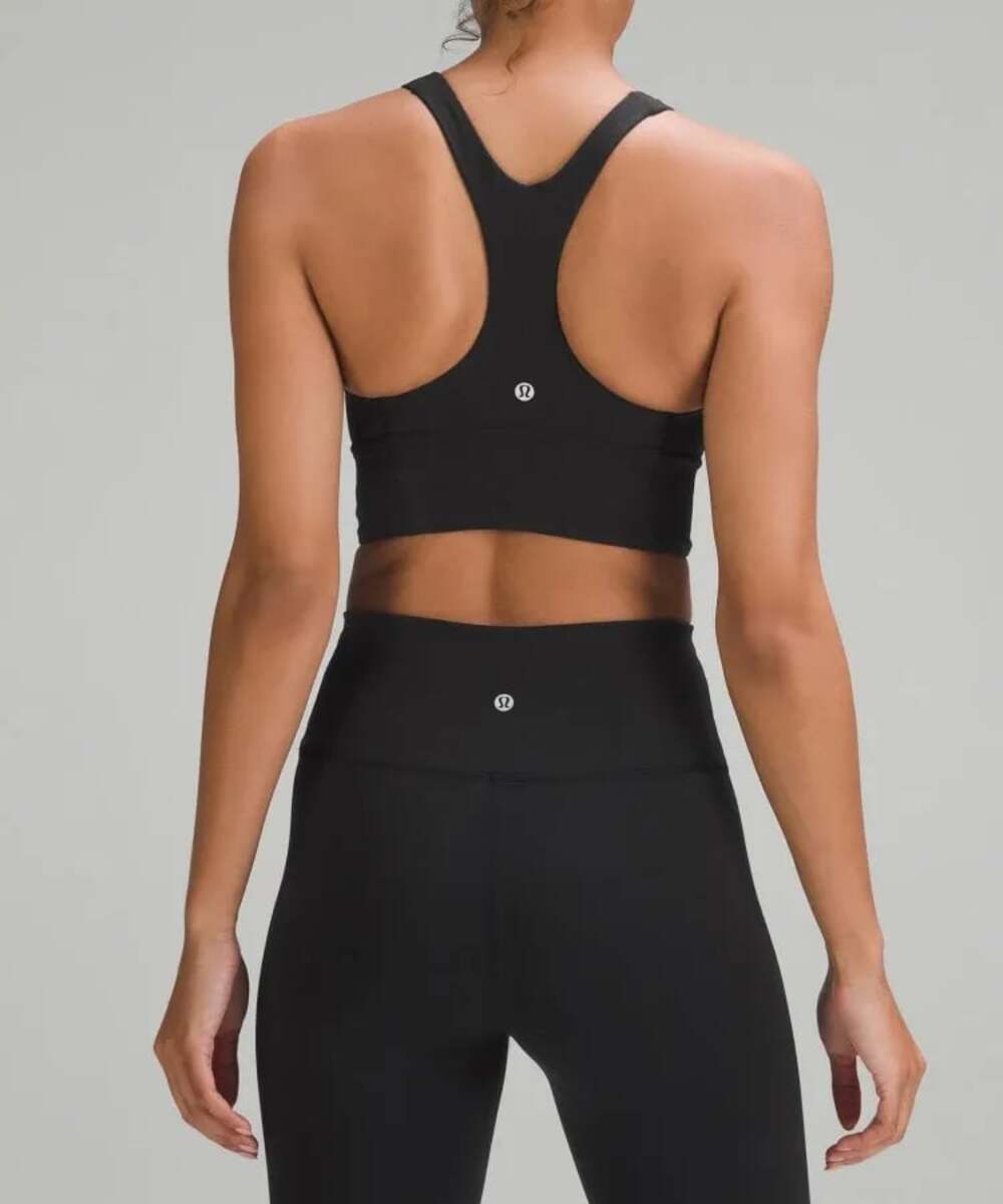 Lululemon Wunder Train Long-Line Sports Bra Size 4 Black Active
